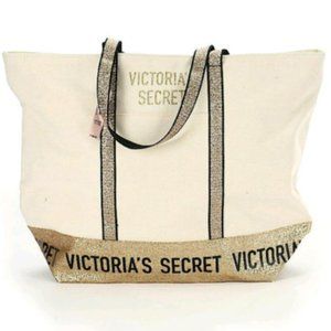 Victoria’s Secret Cream & Gold Tote NWT